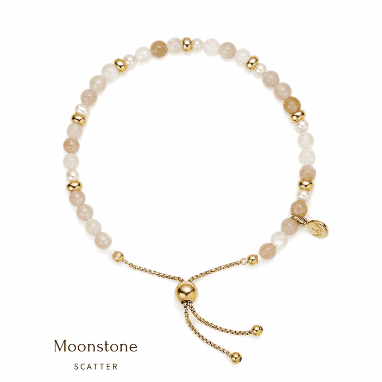 Sky Scatter Moonstone Pearl Bracelet