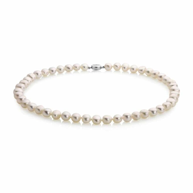 18" Baroque Crown White Pearl Necklace