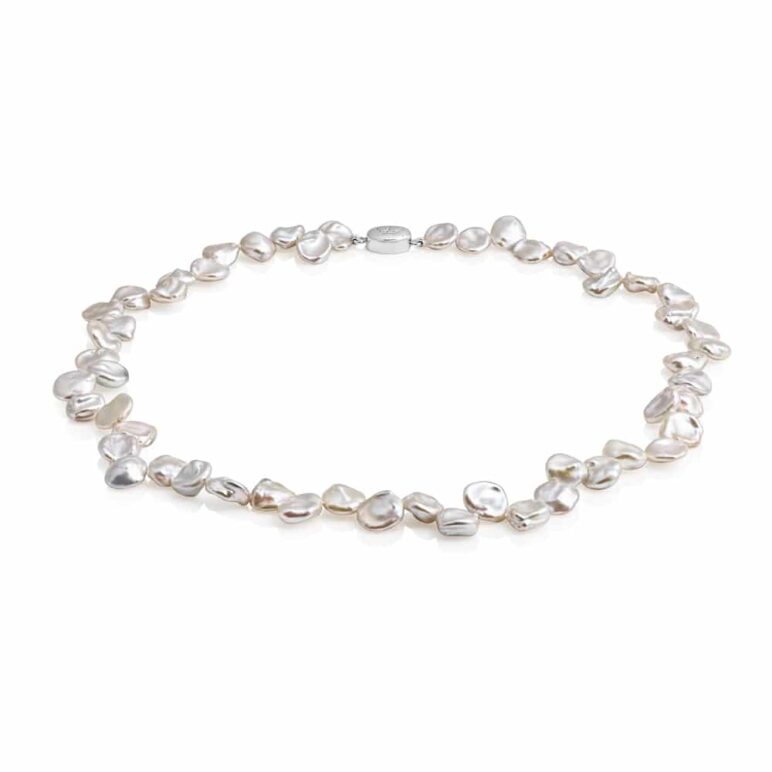 Mid-length, 8.0-9.0mm Keshi Freshwater Pearl Necklace