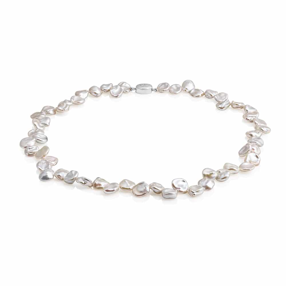 Mid-length, 8.0-9.0mm Keshi Freshwater Pearl Necklace