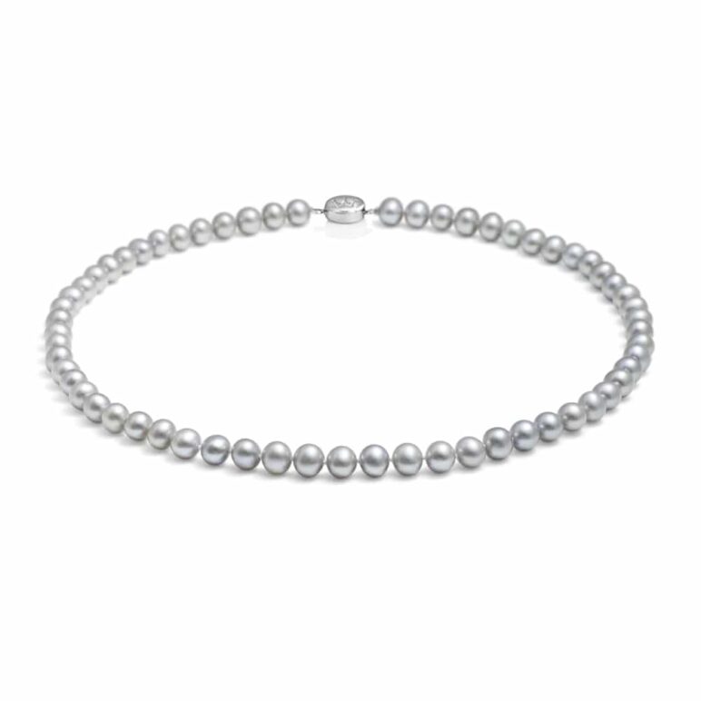 7mm Crown Grey Pearl Necklace