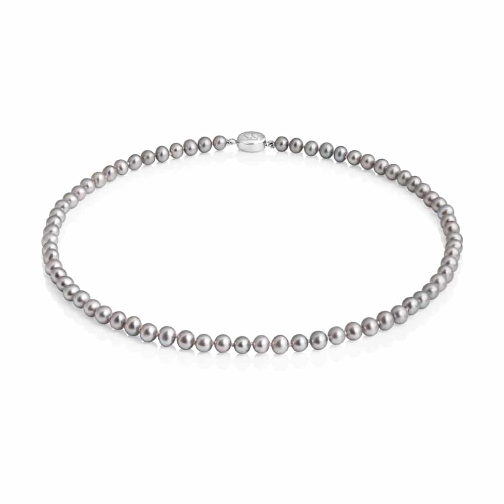 5mm Crown Grey Pearl Necklace