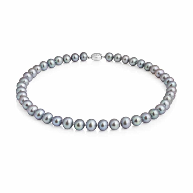 9mm Crown Grey Pearl Necklace