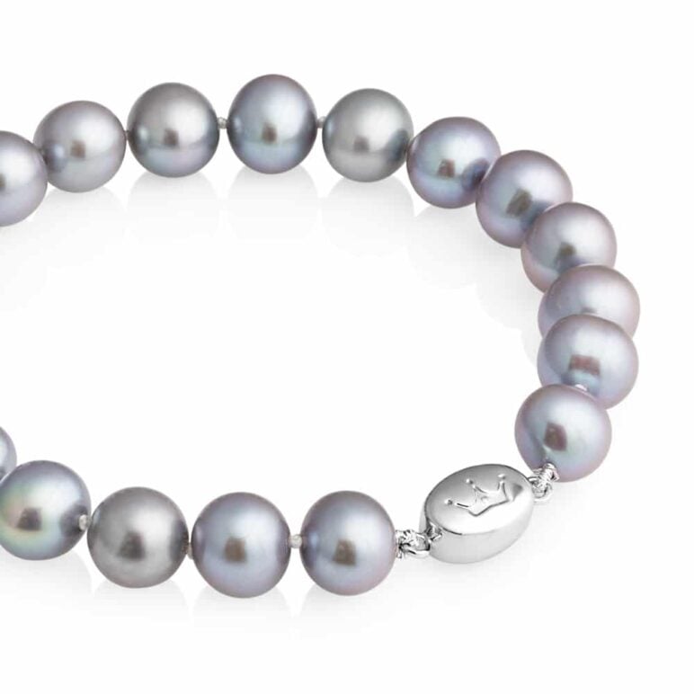 9mm Grey Crown Pearl Bracelet
