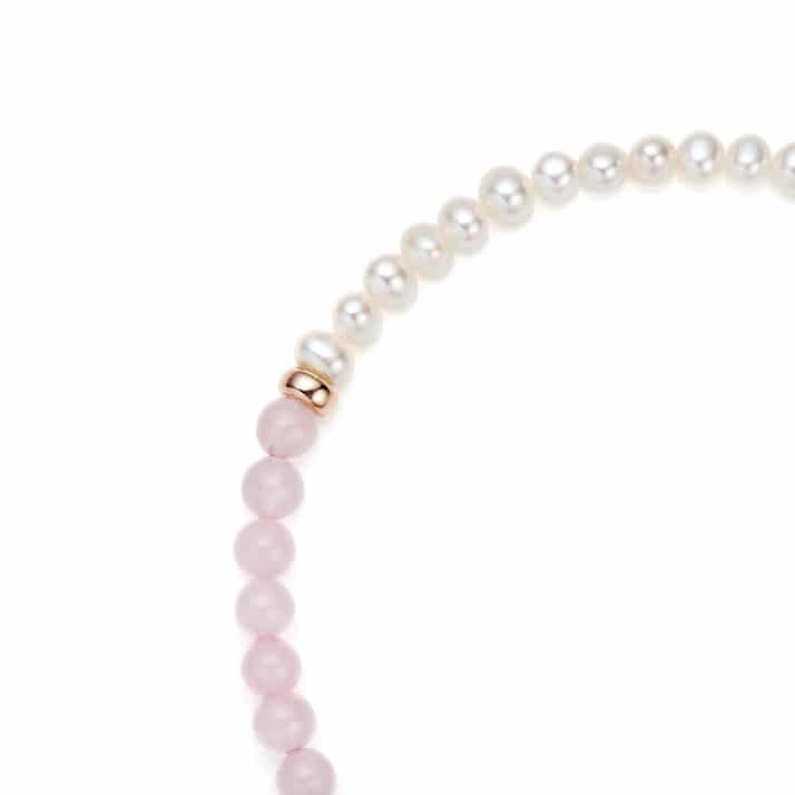 Sky Bar Rose Quartz Pearl Bracelet 