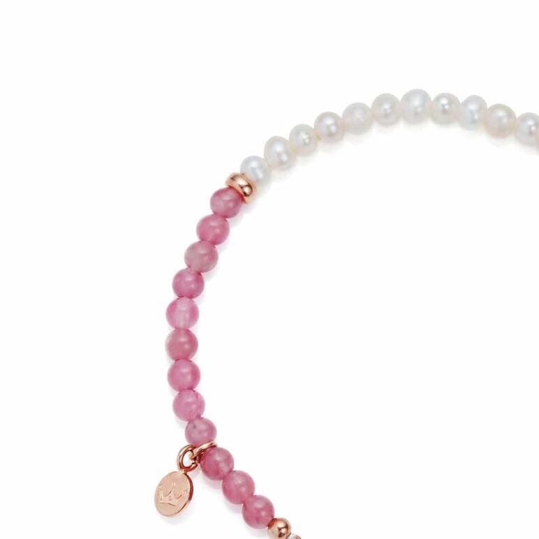 Sky Bar Pink Tourmaline Pearl Bracelet 
