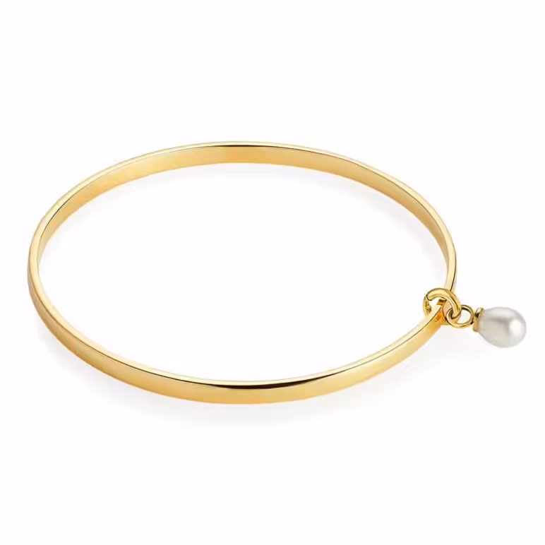 Viva Yellow Gold Pearl Bangle