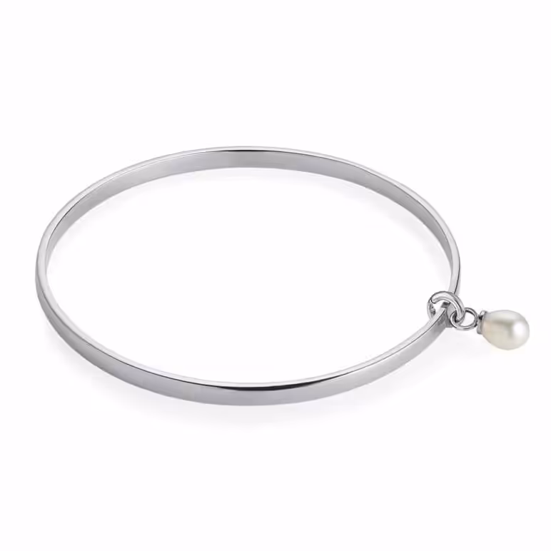 Viva Silver Pearl Bangle