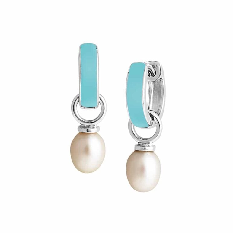 Viva Enamel Pearl Earrings