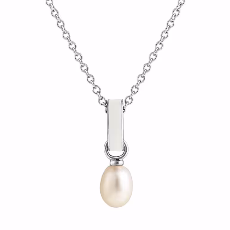 Viva White Enamel Pearl Pendant
