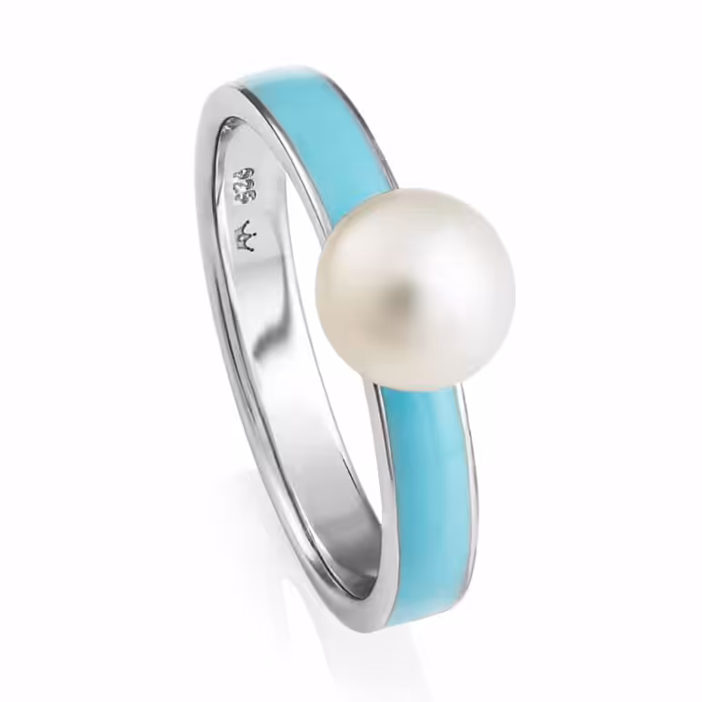 Viva Enamel Pearl Ring