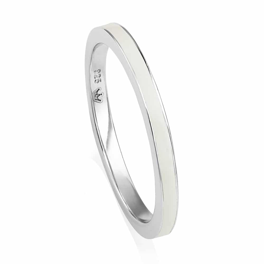 Viva White Enamel Stacking Ring