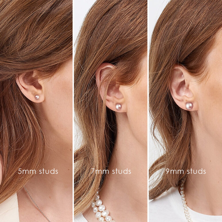 thumbnail image 2 of Mayas Gems 9mm Freshwater Pearl Stud Earrings – Sterling Silver 925, White 2 of 3