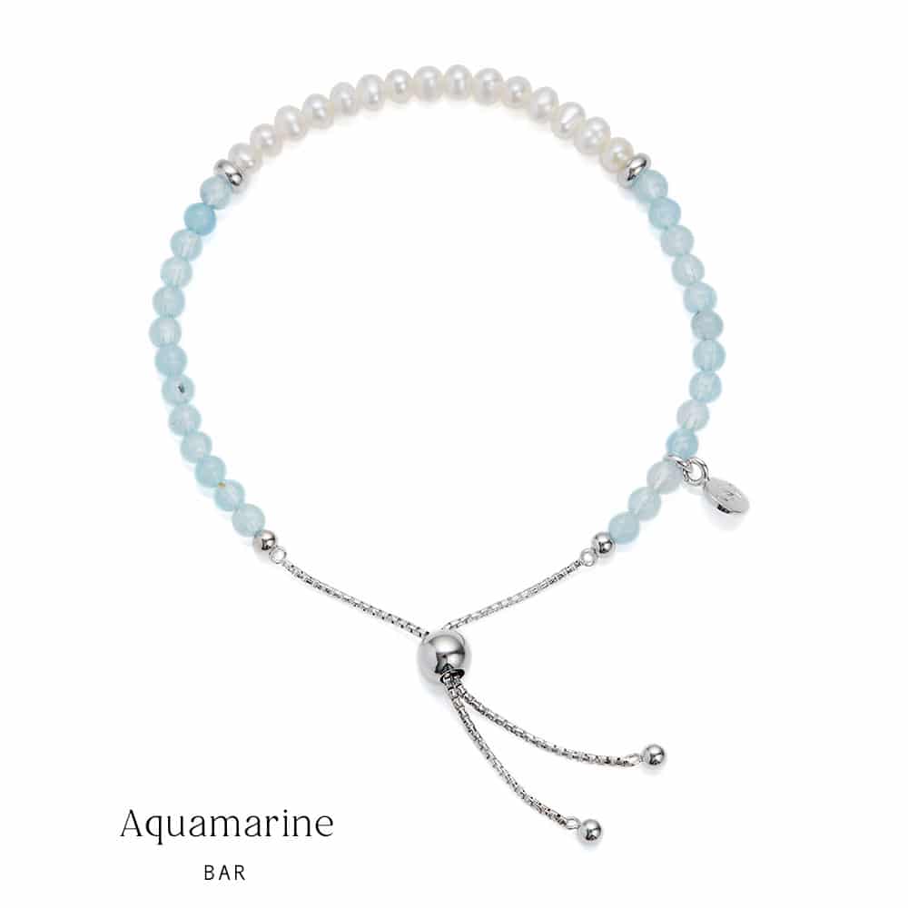 Sky Bar Aquamarine Pearl Bracelet