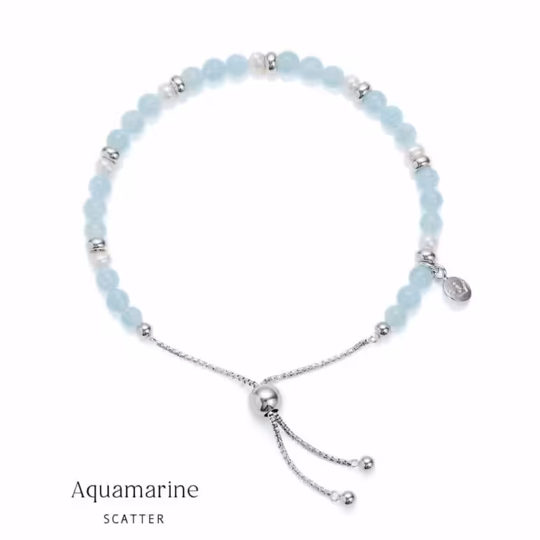Sky Scatter Aquamarine Pearl Bracelet