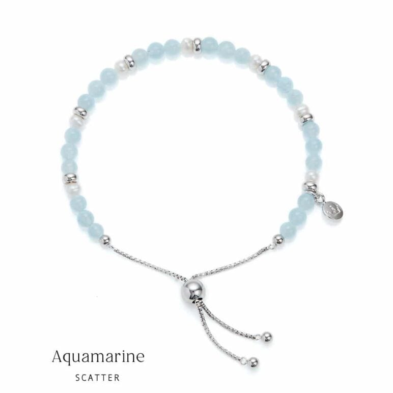 Sky Scatter Aquamarine Pearl Bracelet 