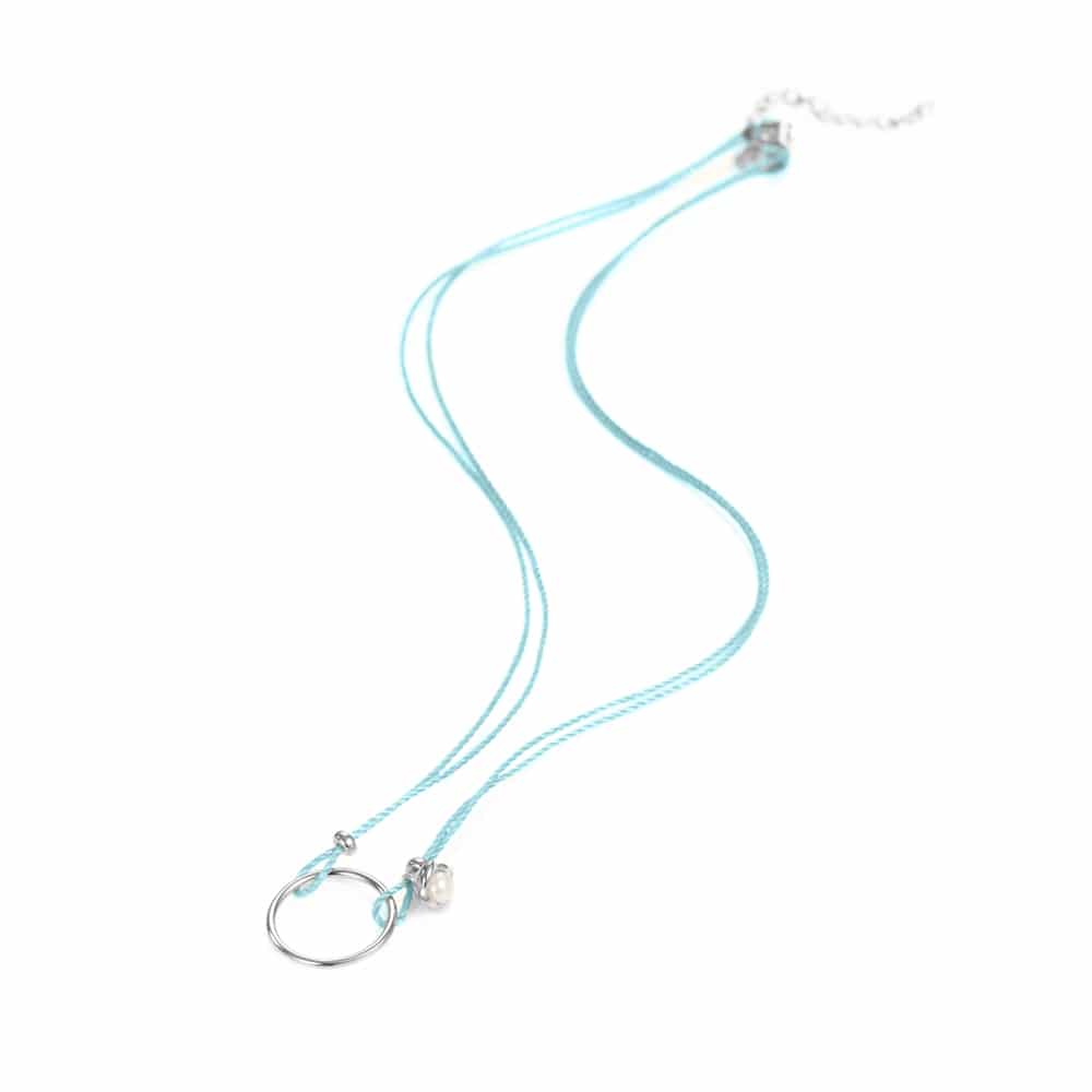 Hoop Light Blue Pearl Necklace