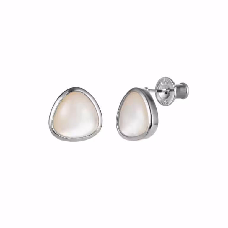 Mother of Pearl Silver Stud Earrings