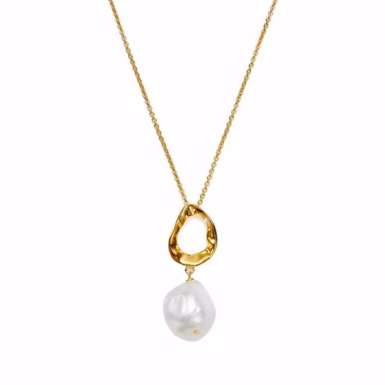 Baroque Oval Drop Pendant