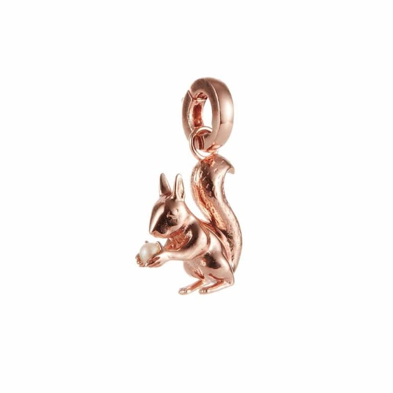 Pearl Red Squirrel Charm