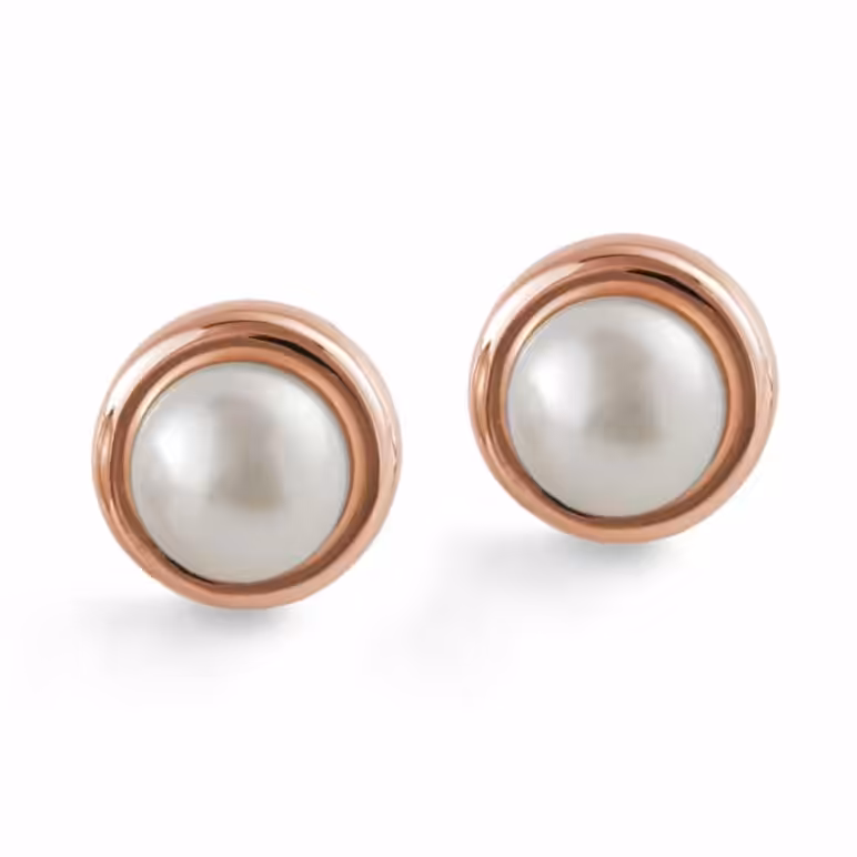Alice Rose Gold Large Pearl Studs