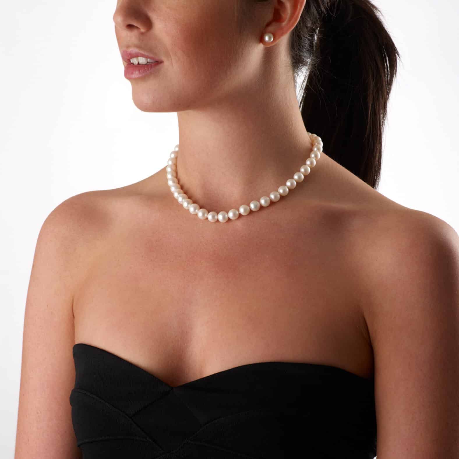 9mm Signature White Pearl Necklace