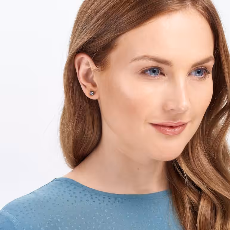 5mm Signature Peacock Button Pearl Stud Earrings