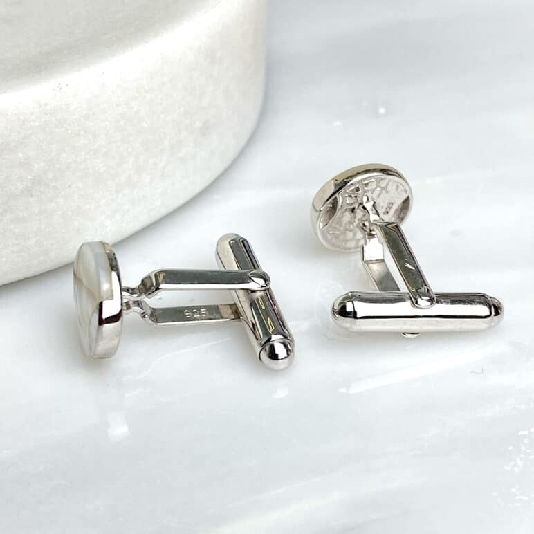 Pre-Loved Silver Dune Mother of Pearl Cufflinks