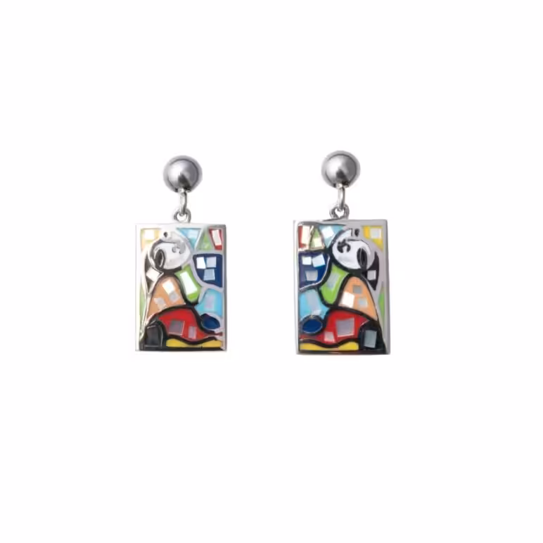 Sofia Mother of Pearl Square Drop Earrings