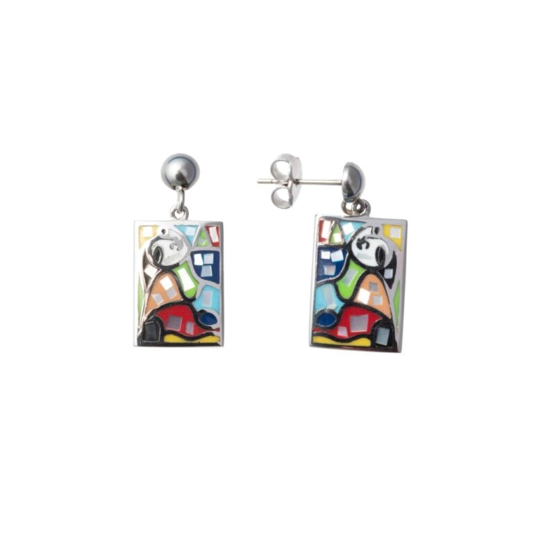 Sofia Mother of Pearl Square Drop Earrings
