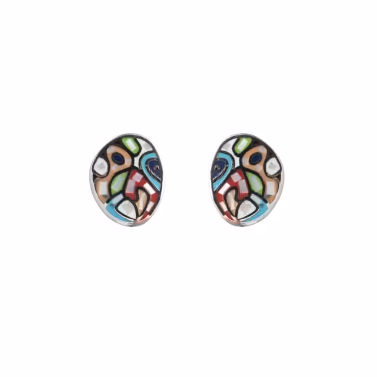Sofia Mother of Pearl Oval Stud Earrings