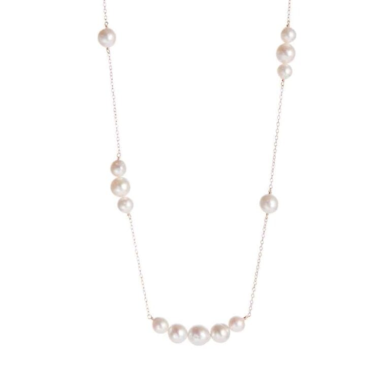 Edison Silver White Pearl Necklace