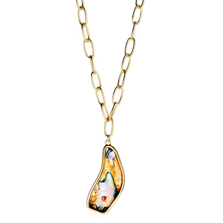 Paua Organic Chain Pendant Necklace