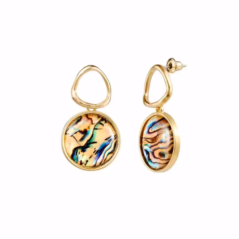 Paua Small Round Drop Earrings