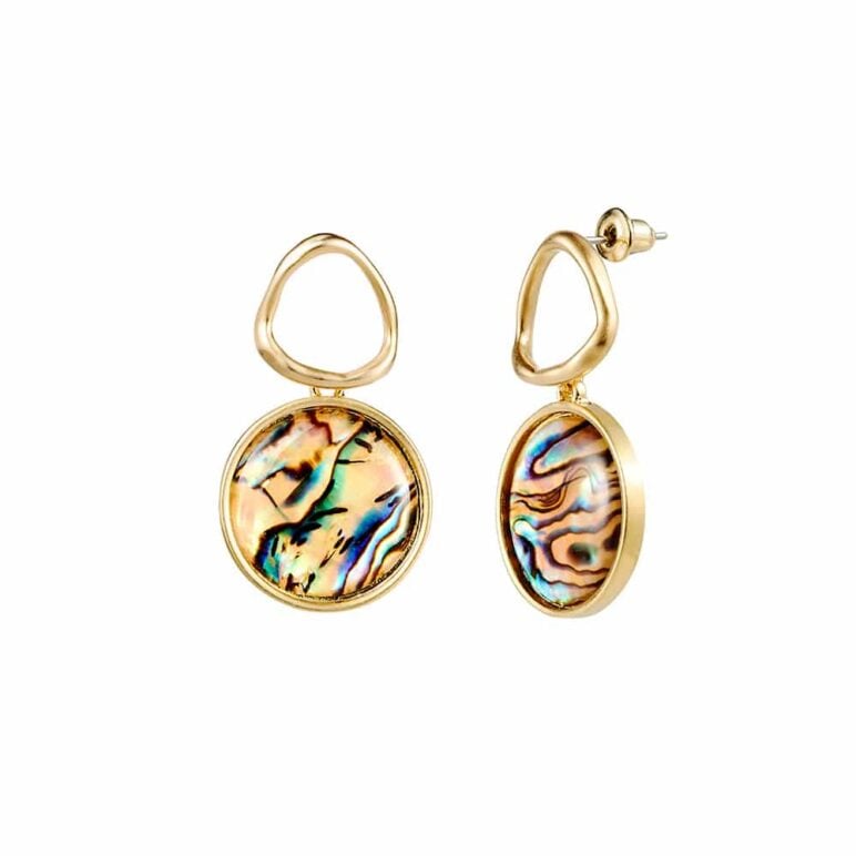 Paua Small Round Drop Earrings