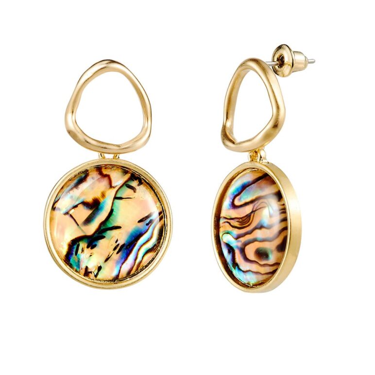 Paua Small Round Drop Earrings