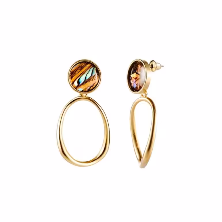 Paua Round Drop Earrings