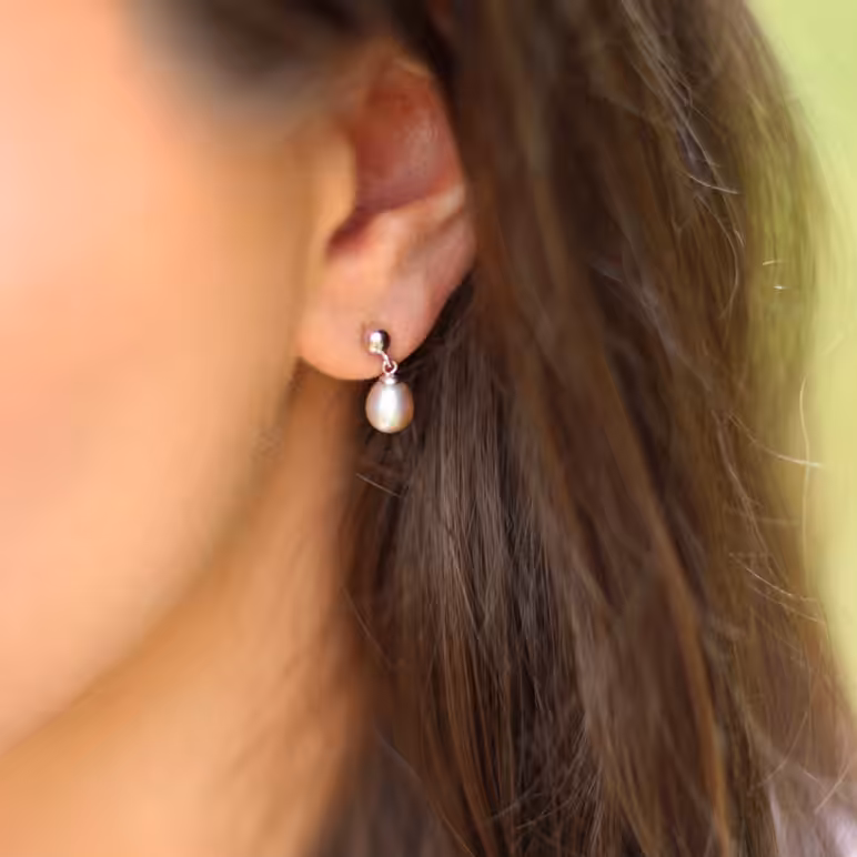 Jersey Pearl Classics Freshwater Drop Earring Pink Pearl