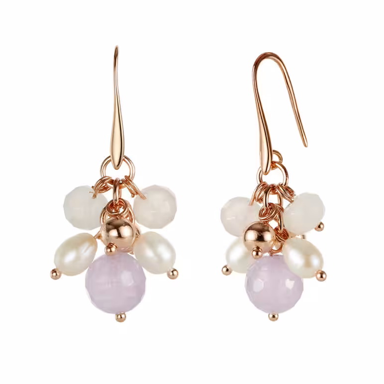 Joy Amethyst & Rose Quartz Pearl Drop Earrings