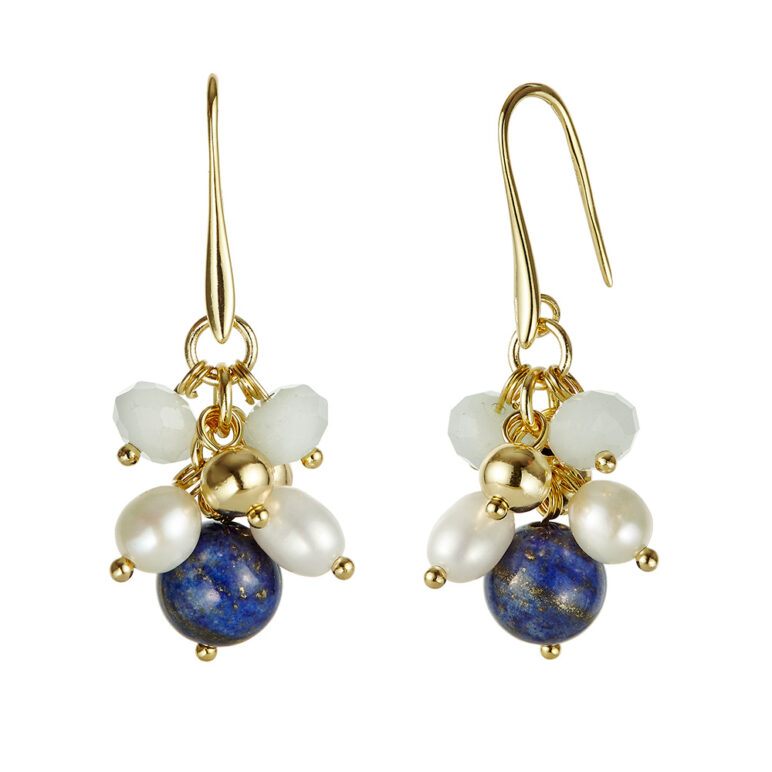 Joy Lapis Lazuli & Aquamarine Pearl Drop Earrings