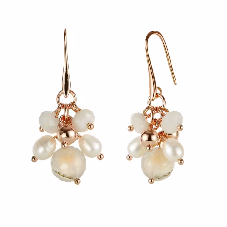 Joy Montana Agate & Moonstone Pearl Drop Earrings