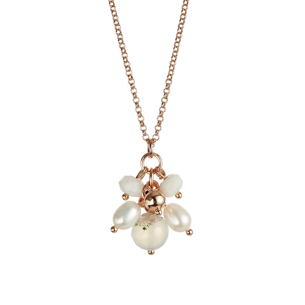 Jersey Pearl - Joy Montana Agate and Moonstone Pearl Pendant