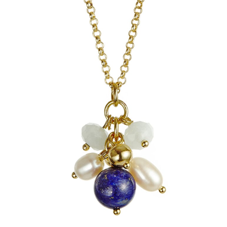 gold plated joy pearl pendant Montana Agate