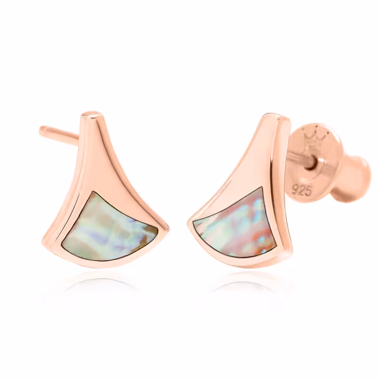 Ormer Small Studs Rose Gold Plated Sterling Silver