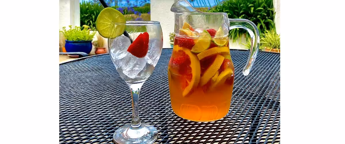 jug of pimms at jersey pearl st ouen for the start of wimbledon