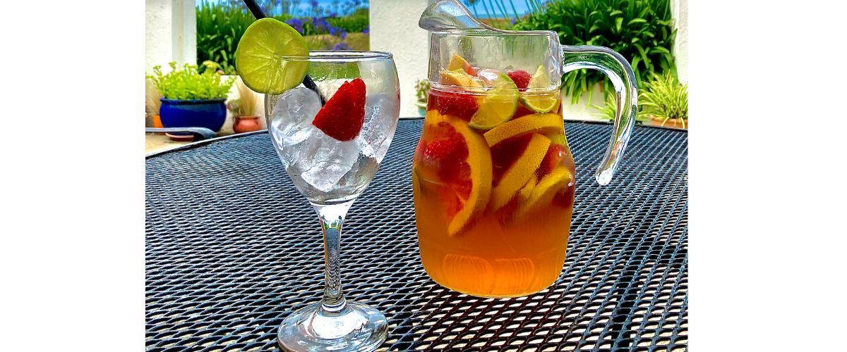 jug of pimms at jersey pearl st ouen for the start of wimbledon