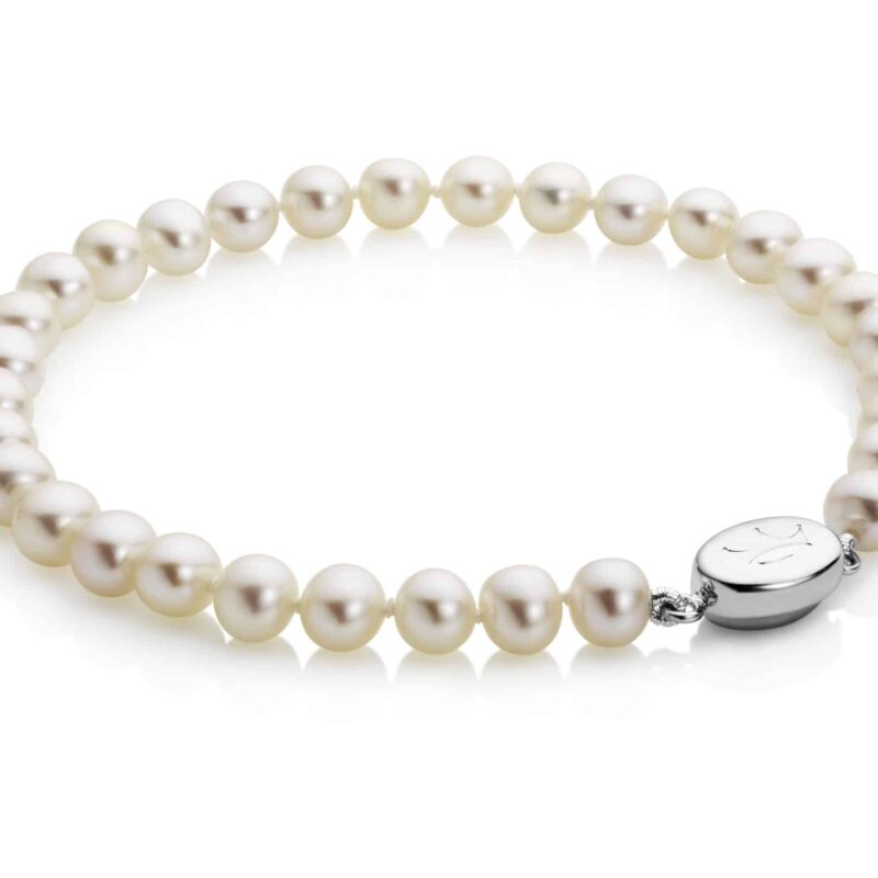 5mm pearl bracelet crown white studs and strings