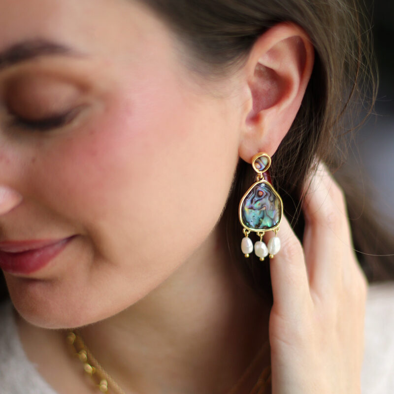 Paua Pearl Drop Earrings