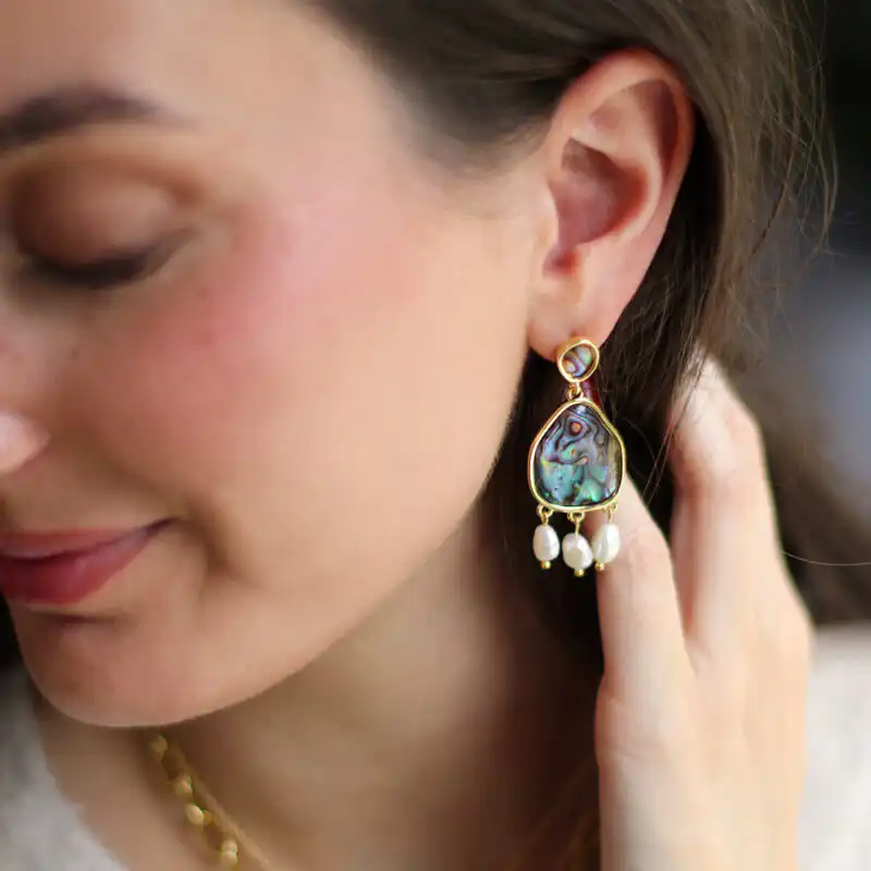 Paua Pearl Drop Earrings