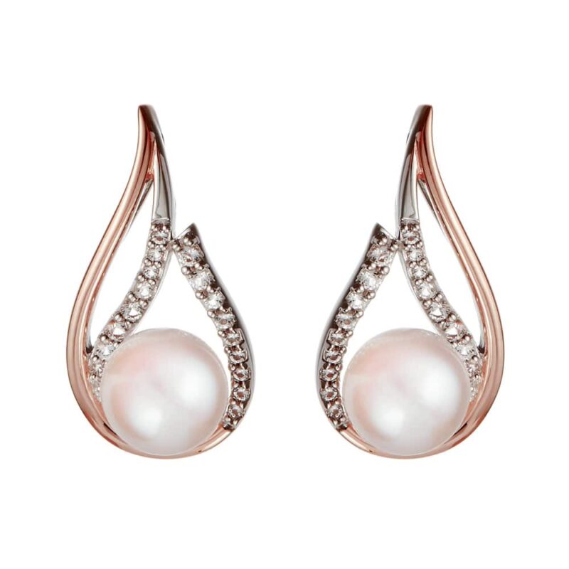 Camrose Wave Pearl Stud Earring